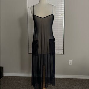 Elegant Dark blue Sheer Tunic